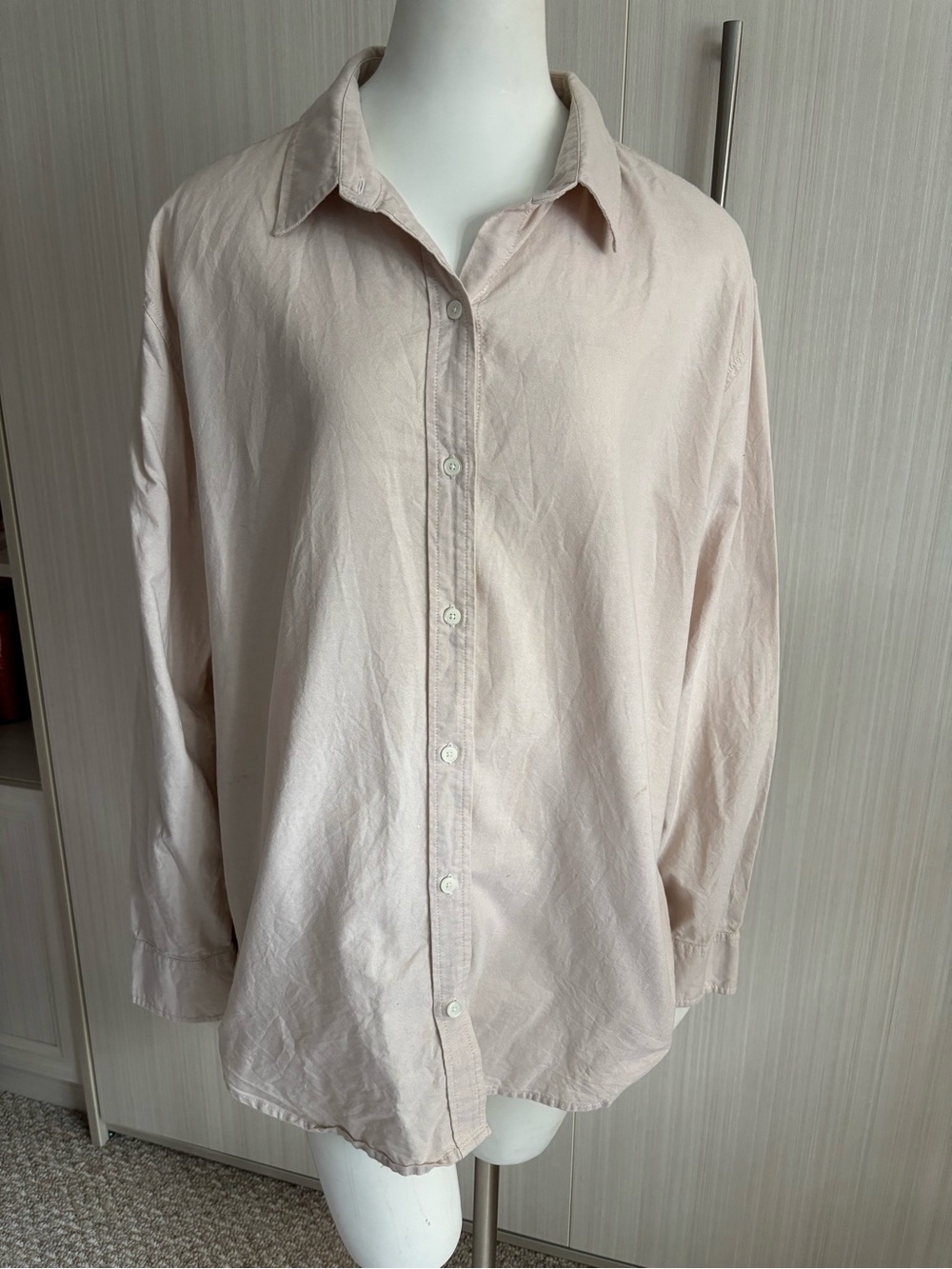 Wilfred Cream Women’s Button-Down Shirt Sjze Large 100% Cotton